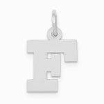 10K / 14K White Gold Small Block Initial F Charm - Product Photo
