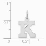10K / 14K White Gold Small Block Initial K Charm - Product Photo
