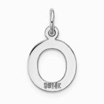 10K / 14K White Gold Small Block Initial O Charm - Product Photo