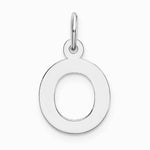 10K / 14K White Gold Small Block Initial O Charm - Product Photo