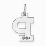 10K / 14K White Gold Small Block Initial P Charm - Product Photo