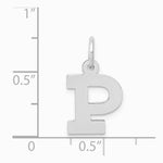 10K / 14K White Gold Small Block Initial P Charm - Product Photo