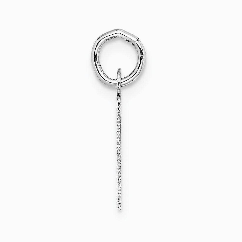 10K / 14K White Gold Small Block Initial T Charm - Product Photo