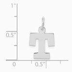 10K / 14K White Gold Small Block Initial T Charm - Product Photo