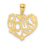 14K Yellow & Rhodium and Rhodium MOM Pendant - Product Photo
