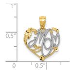14K Yellow & Rhodium and Rhodium MOM Pendant - Product Photo