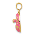 14k Pink Enameled 3D Baby Shoe Pendant - Product Photo