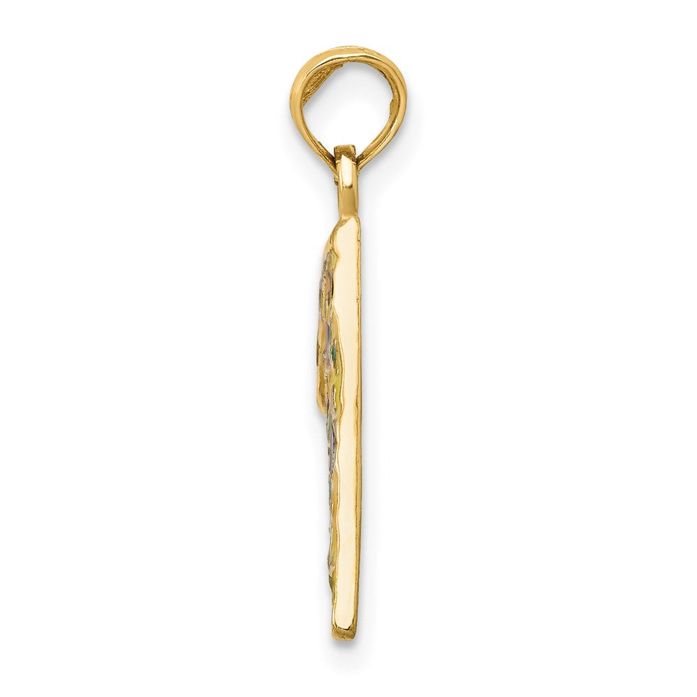 14k Enameled Pizza Slice Pendant - Product Photo