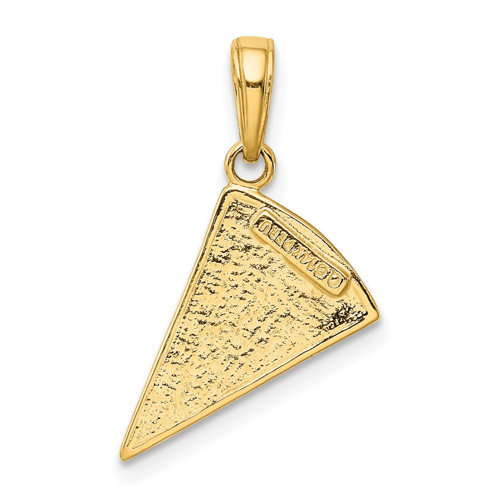 14k Enameled Pizza Slice Pendant - Product Photo