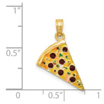14k Enameled Pizza Slice Pendant - Product Photo