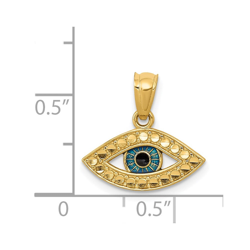 14K Enameled Eye Pendant - Product Photo