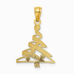 14K Yellow & Rhodium with Rhodium Christmas Tree Pendant - Product Photo