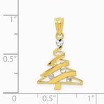 14K Yellow & Rhodium with Rhodium Christmas Tree Pendant - Product Photo