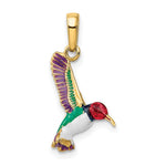 14k Enameled 3D Hummingbird Pendant - Product Photo