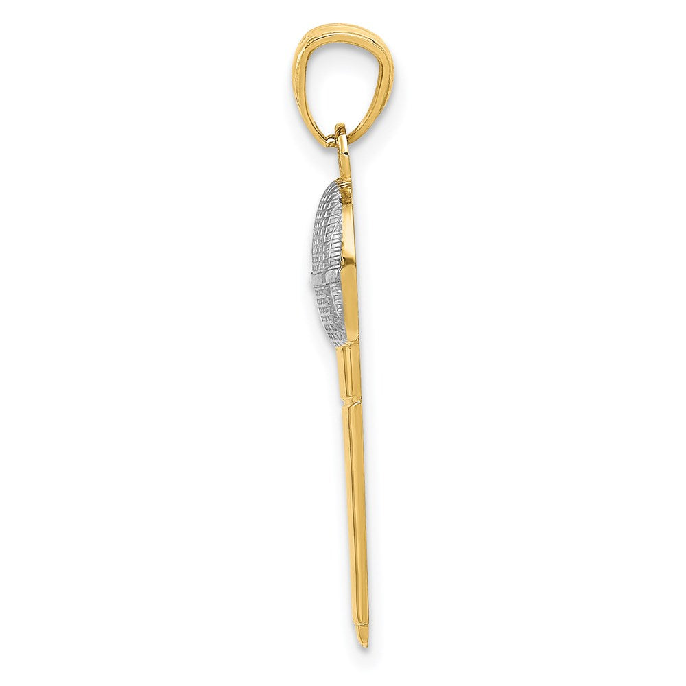 14k and Rhodium Microphone Pendant - Product Photo