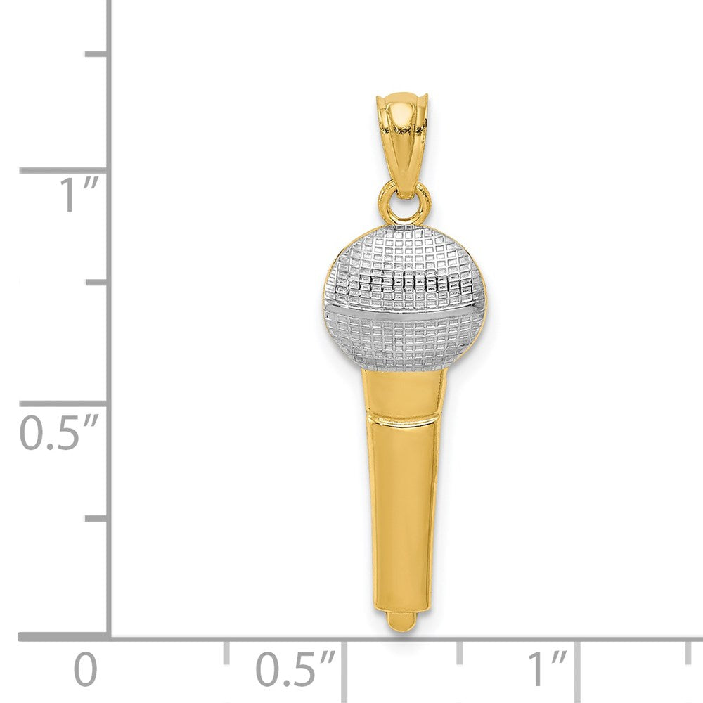 14k and Rhodium Microphone Pendant - Product Photo