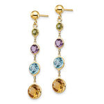 14K Multi-Gemstone Dangle Post Earrings - Product Photo