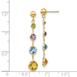 14K Multi-Gemstone Dangle Post Earrings - Product Photo
