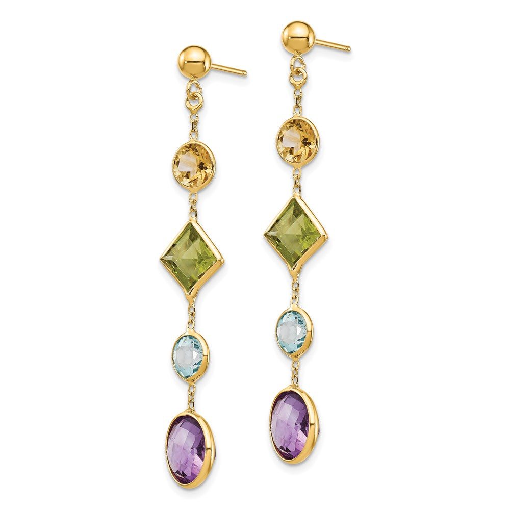 14K Muti-Gemstone Post Earrings - Product Photo