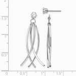 14K White Gold Curved Dangles with CZ Stud Earring Jackets - Product Photo