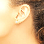 14K Yellow & Rhodium with Rhodium Polished Star Post Earrings - Product Photo