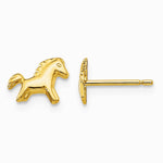 14K Yellow Gold Polished Horse Post Earrings - Product Photo