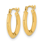 14K Yellow Gold Polished Knife Edge Hoops - Product Photo