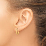 14K Yellow Gold Polished Knife Edge Hoops - Product Photo