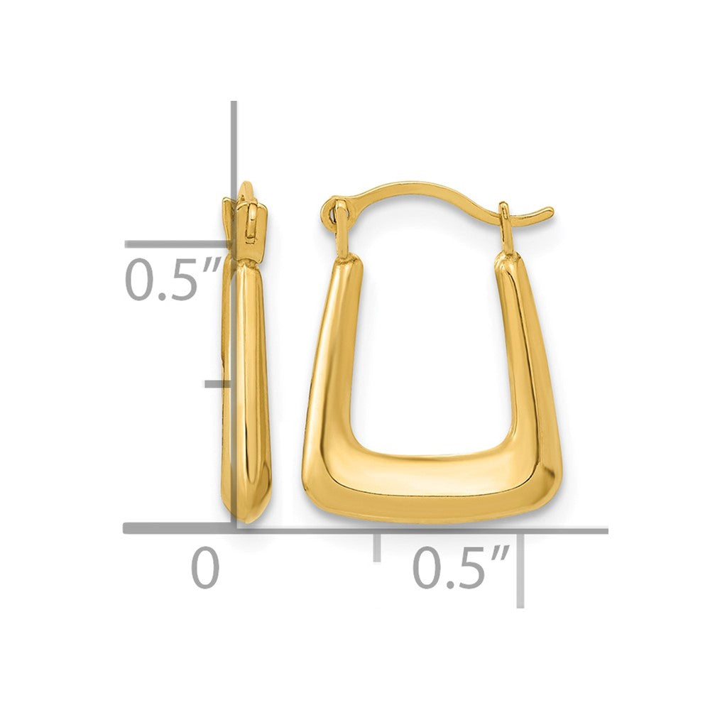 14K Yellow Gold Polished Hollow Fancy Hoops - Product Photo