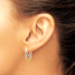 14K Tri-Color Graduated 3 Ring Hoops - Product Photo