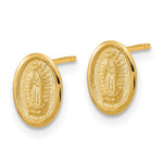 14k Polished Our Lady of Guadalupe Post Earrings - Product Photo