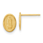 14k Polished Our Lady of Guadalupe Post Earrings - Product Photo