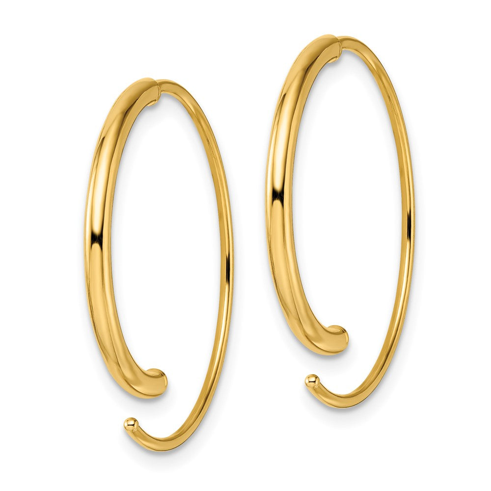 14k Polished Threader Earrings - Product Photo