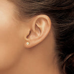 14K Polished Circle Bezel with CZ Post Earrings - Product Photo