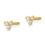 14K Polished CZ Triangle Post Earrings - Product Photo