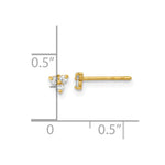 14K Polished CZ Triangle Post Earrings - Product Photo