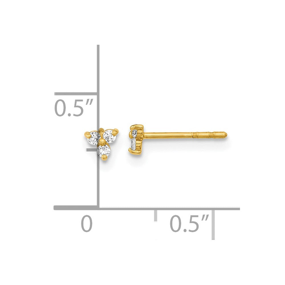 14K Polished CZ Triangle Post Earrings - Product Photo