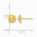 14K Yellow Gold Polished Sun with Enameled Back Post Earrings - Product Photo