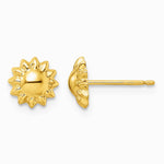 14K Yellow Gold Polished Sun with Enameled Back Post Earrings - Product Photo