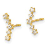 14K Polished Fancy CZ Post Earrings - Product Photo