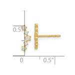 14K Polished Fancy CZ Post Earrings - Product Photo