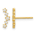 14K Polished Fancy CZ Post Earrings - Product Photo