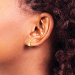 14K Yellow Gold Polished Music Note Post Earrings - Product Photo