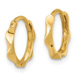 14K Polished Wavy Hinged Hoop Earrings - Product Photo