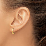 14K Polished Wavy Hinged Hoop Earrings - Product Photo
