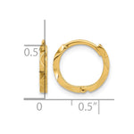 14K Polished Wavy Hinged Hoop Earrings - Product Photo