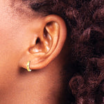 14K Yellow Gold Polished 1.45x7.5mm Hinged Huggie Hoop Earrings - Product Photo