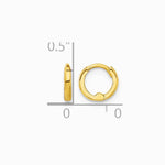 14K Yellow Gold Polished 1.45x7.5mm Hinged Huggie Hoop Earrings - Product Photo