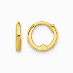 14K Yellow Gold Polished 1.45x7.5mm Hinged Huggie Hoop Earrings - Product Photo