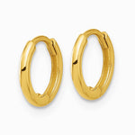 14K Yellow Gold Polished 1.45x10mm Hinged Huggie Hoop Earrings - Product Photo